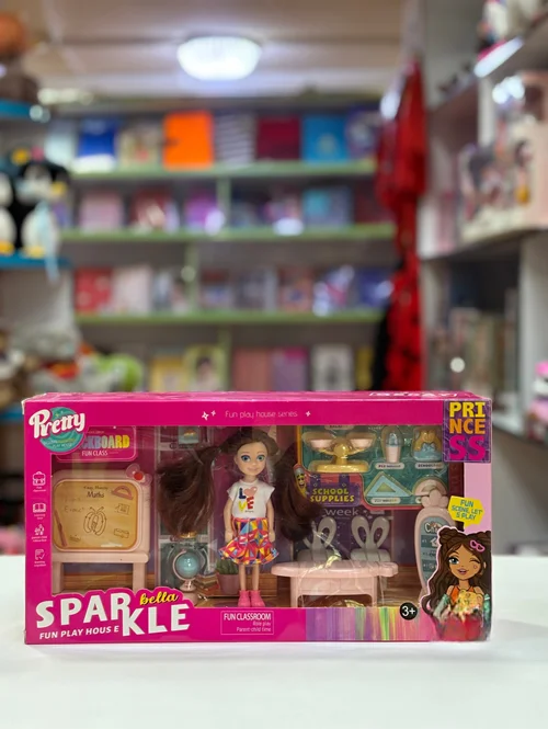 عروسک با وسایل مدل 7016 – عروسک دخترانه جذاب همراه لوازم جانبی