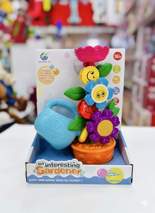 اسباب‌بازی حمام کودک مدل گلدان آب‌پاش (Interesting Gardener) | تقویت هوش حرکتی (مناسب +18 ماه)